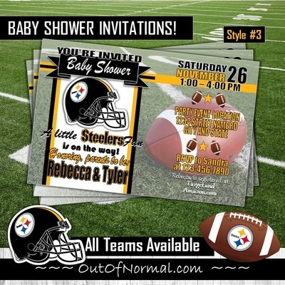 Pittsburgh Steelers NFL Football Baby Shower Invitation 4"x6"