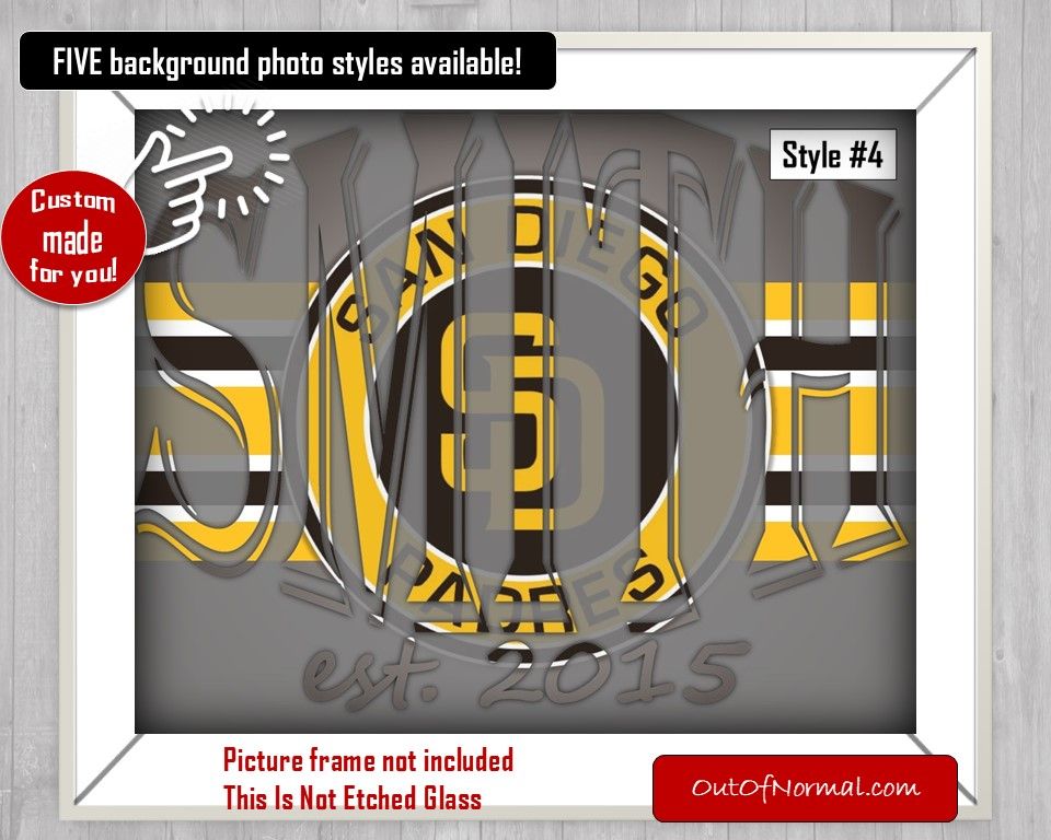 San Diego Padres SDP MLB Baseball Custom Name Art Gift -- Photo print