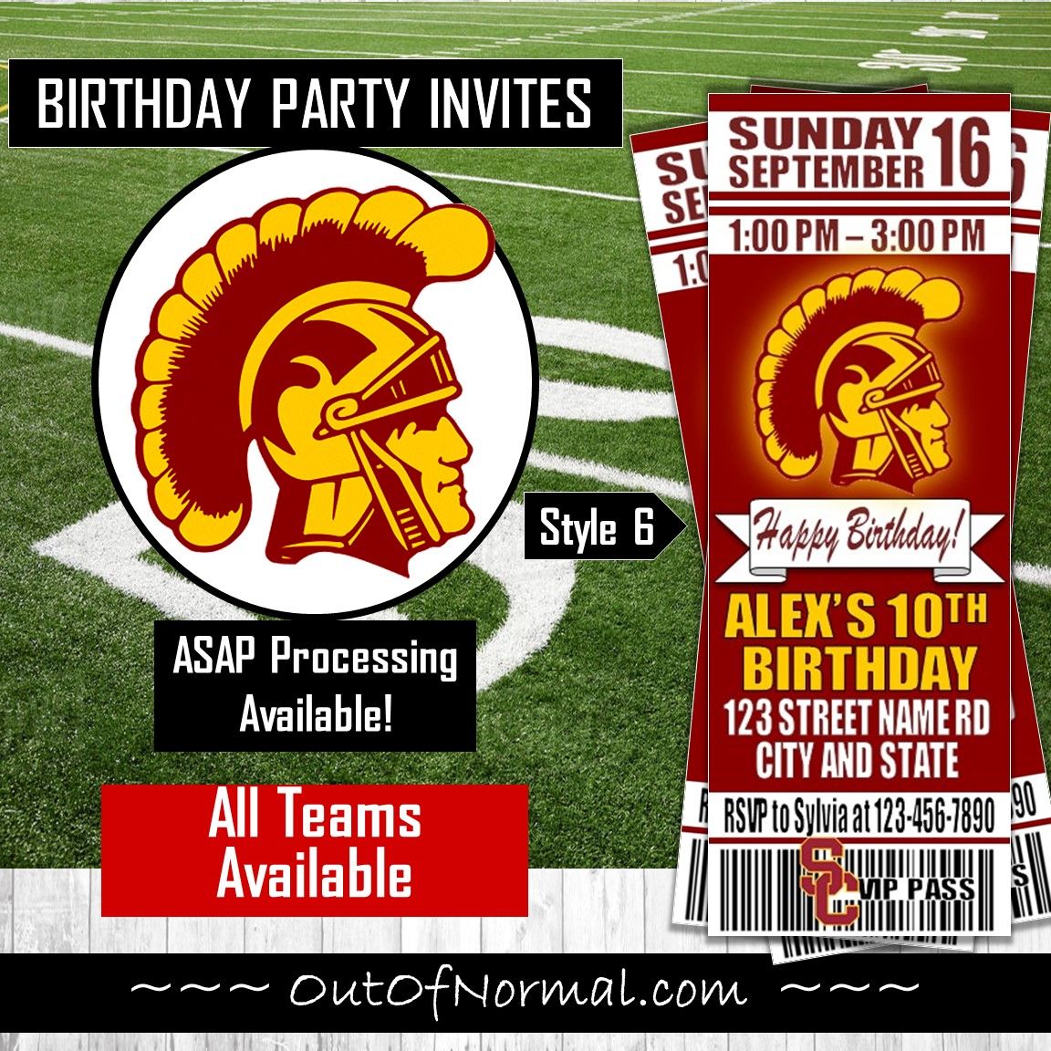 REPRINT - Previous USC Invitation Ticket Style