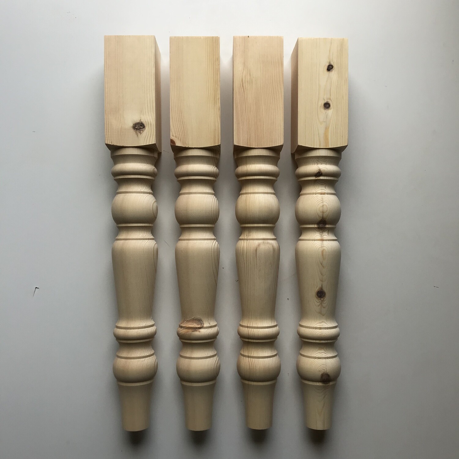 Pine 4&quot; Farmhouse table legs style one . Set of four.