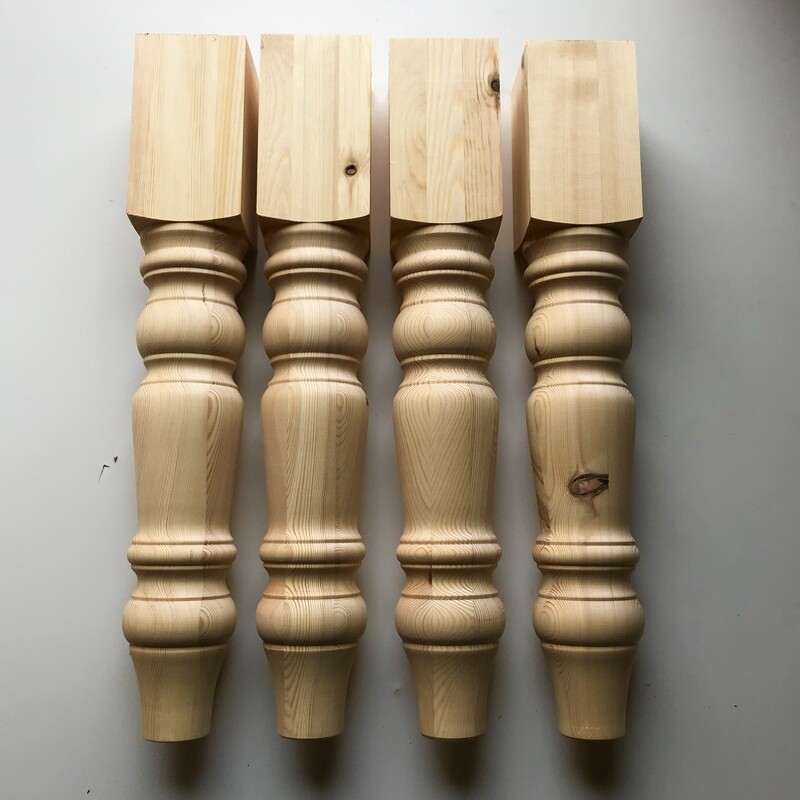 Pine 5&quot; Farmhouse table legs style one . Set of four.
