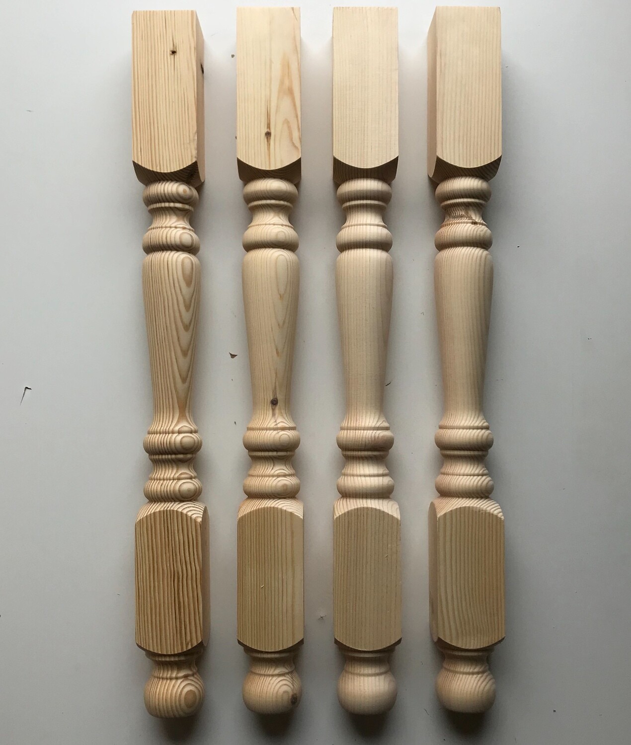 Pine 3&quot; Refectory table legs. Set of four.