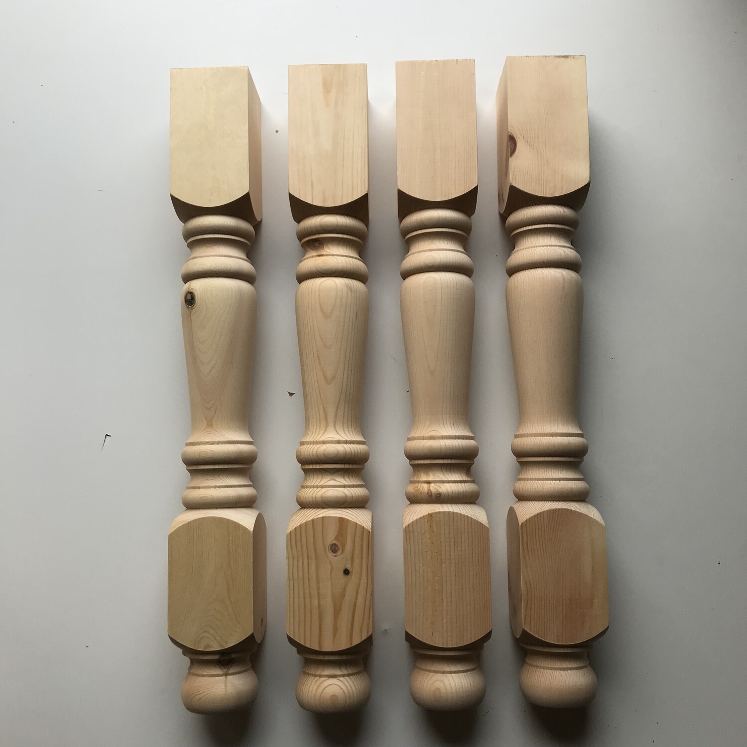 Pine 4&quot; Refectory table legs . Set of four.