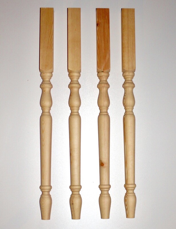 Pine 2” Dressing table legs style one. Set of four.