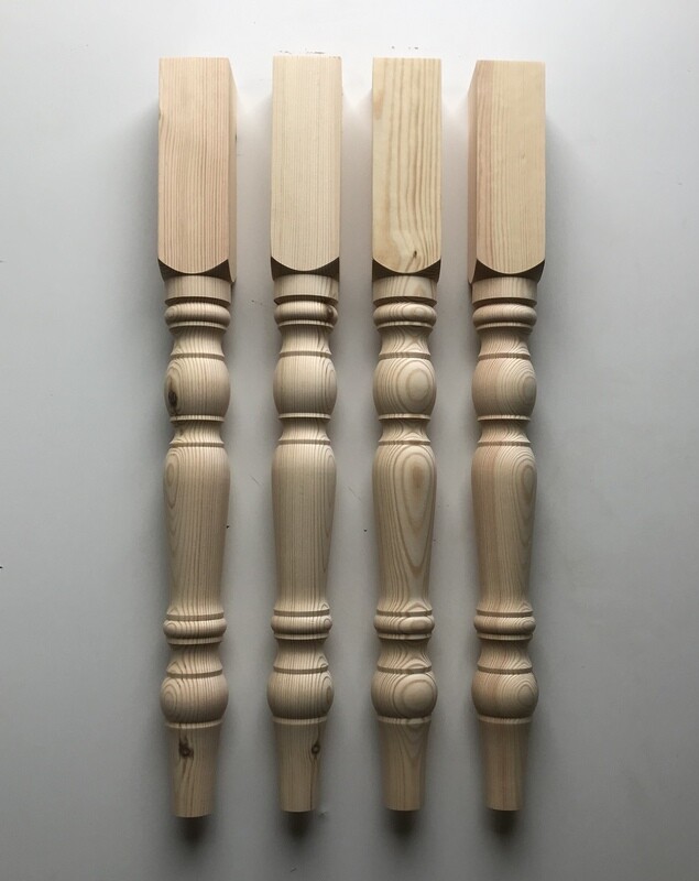 Pine 3” Farmhouse table legs style one. Set of four.