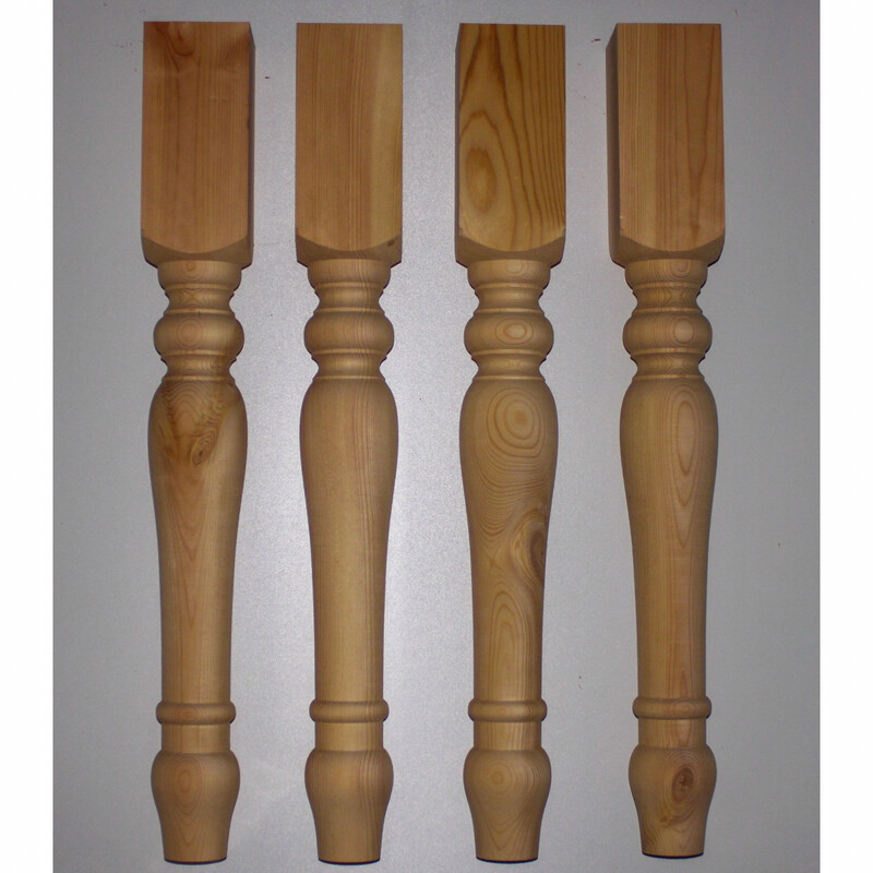 Pine 4” Farmhouse table legs style four