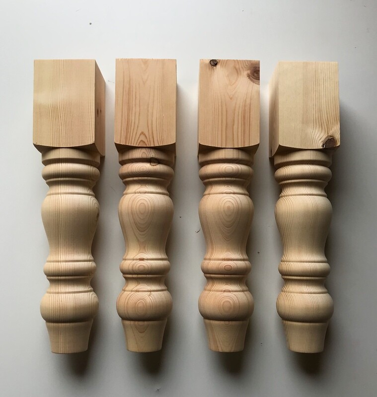 Pine 4” Bench or Coffee Table leg . Set of four.