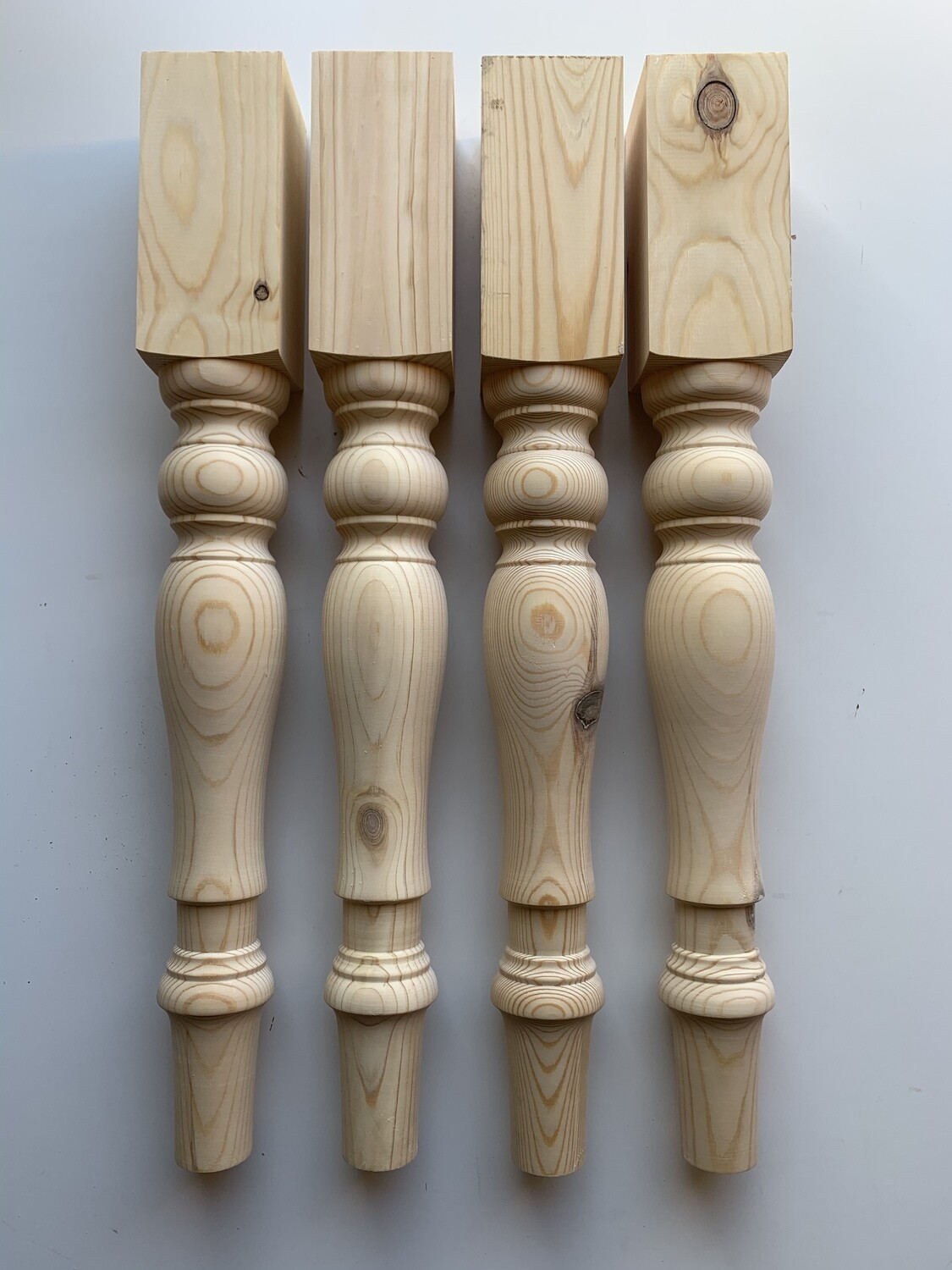 Pine 4” Farmhouse table legs style seven . Set of four.