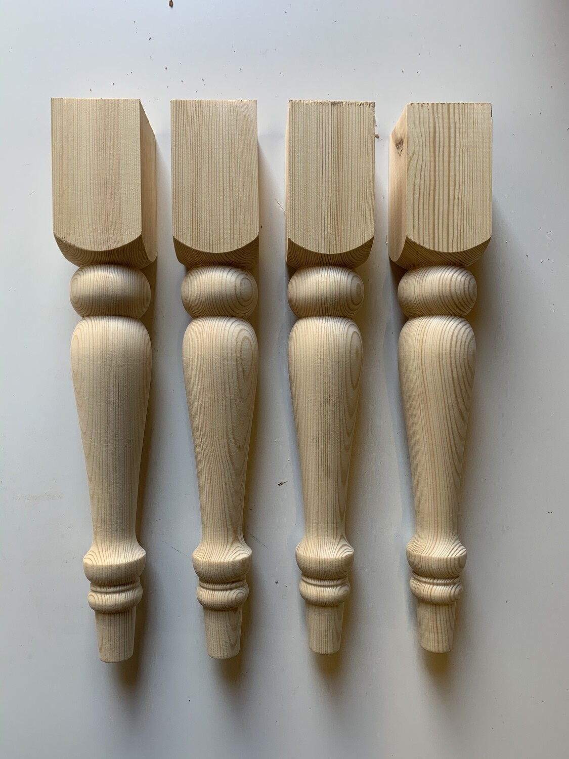 Pine 3” Curvy Bench or Coffee Table leg . Set of four.