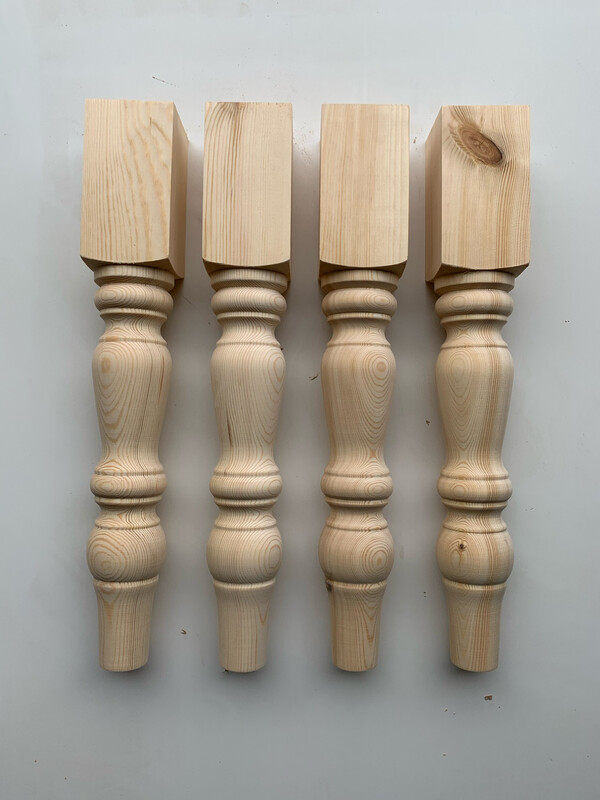 Pine 3” Bench or Coffee Table leg Style One. Set of four.