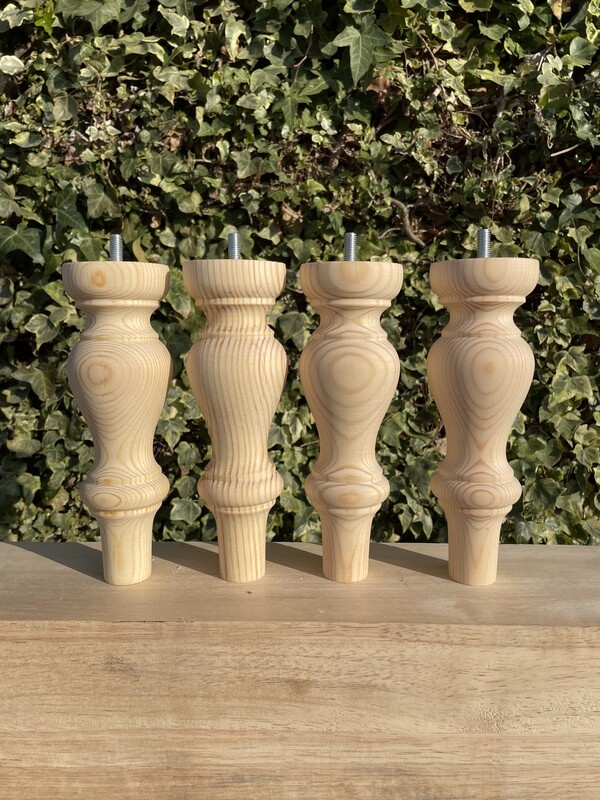 Pine Stool legs 8” 200mm . Set of four.