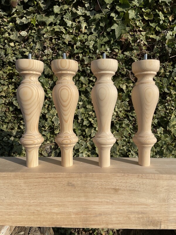 Pine Stool legs 10” 250mm . Set of four.