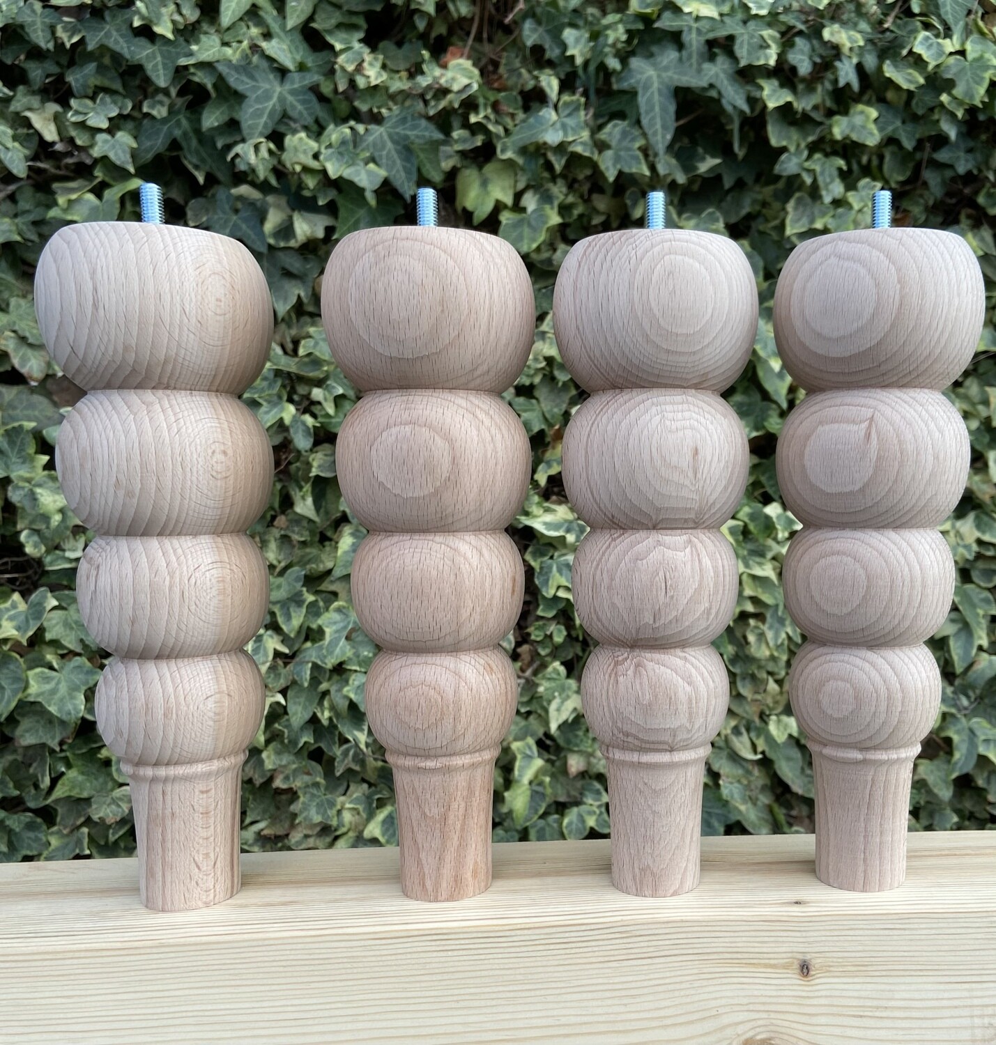 Bobbin pearl stool . Set of four.