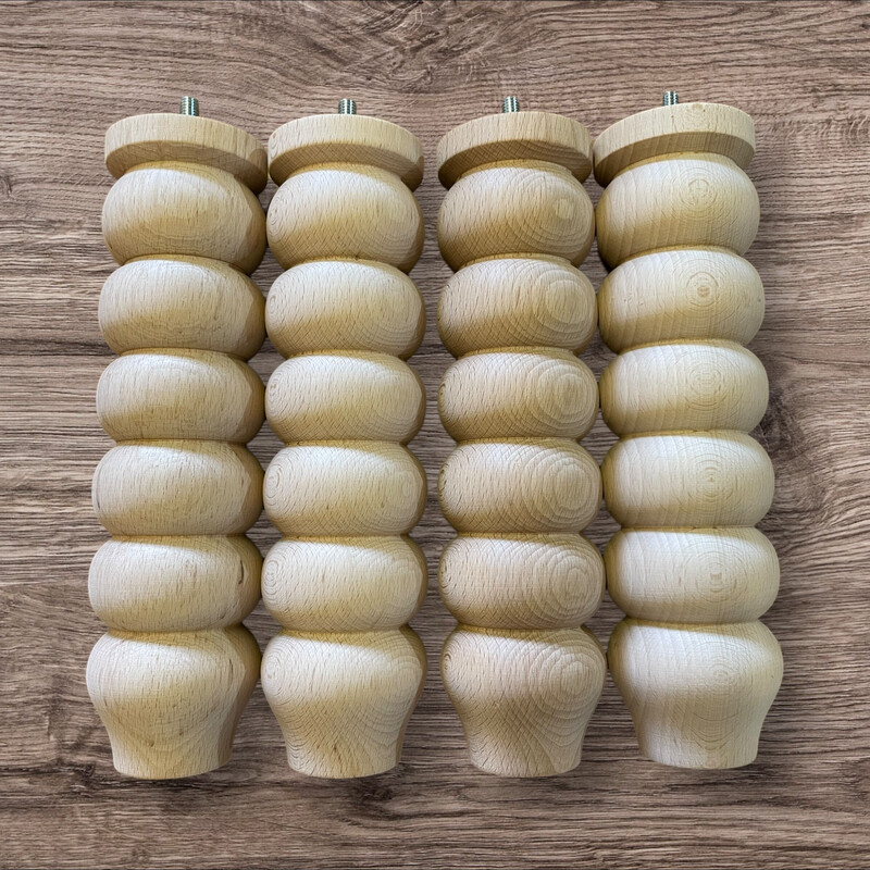 Bobbin straight leg in beech 65mm wide, 240mm high . Set of four.
