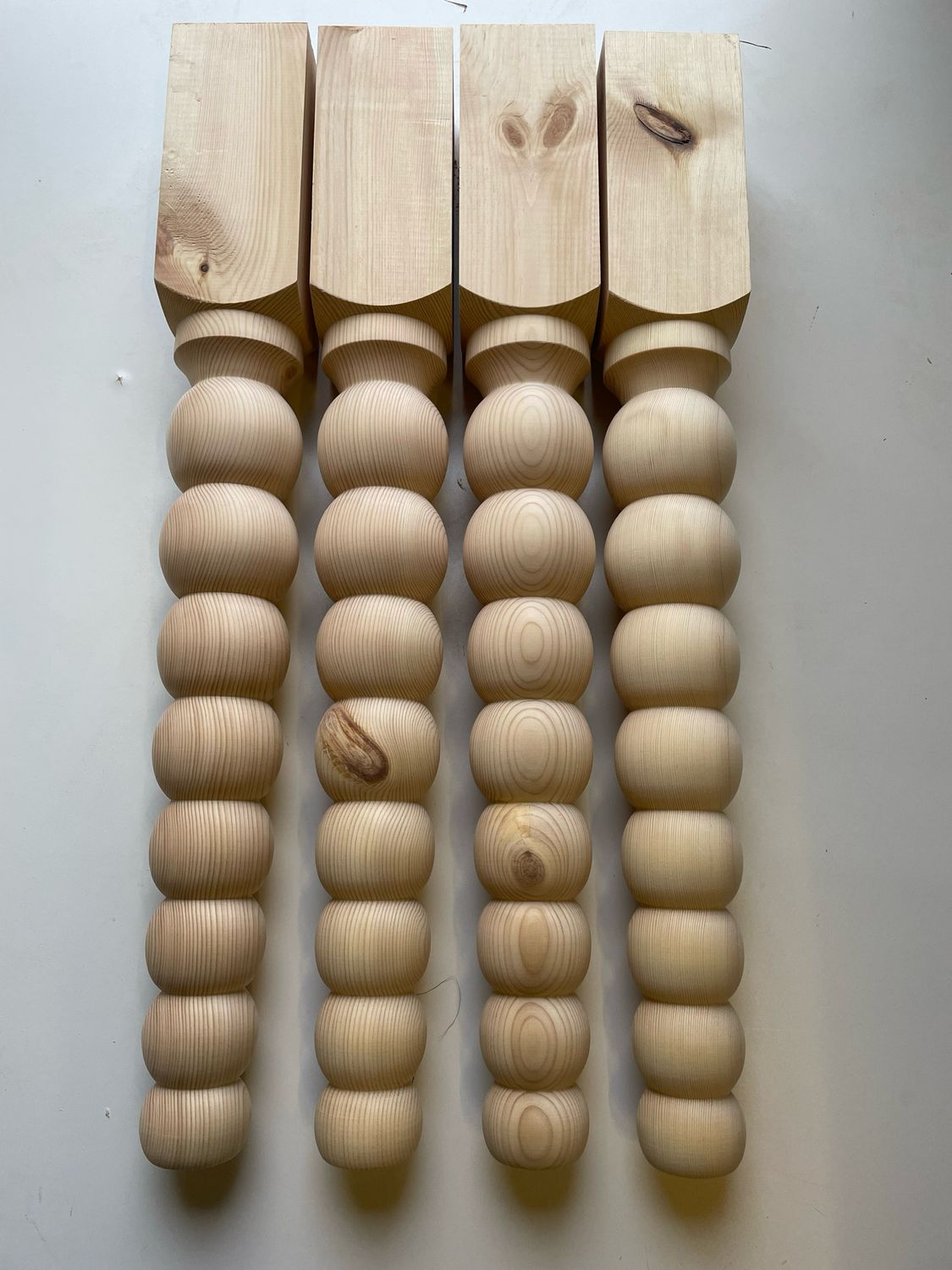 Bobbin table legs . Set of four.