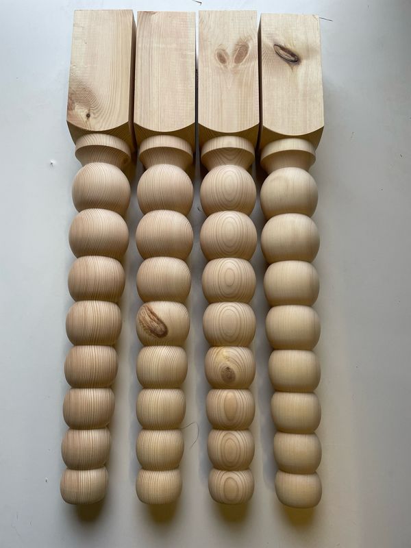 Bobbin table legs . Set of four.