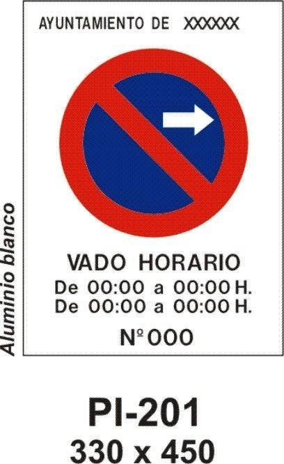 Placas para vado horario