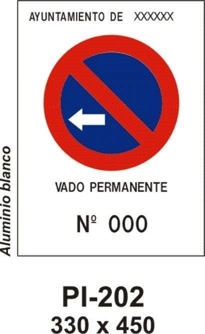 Placas para vado permanente