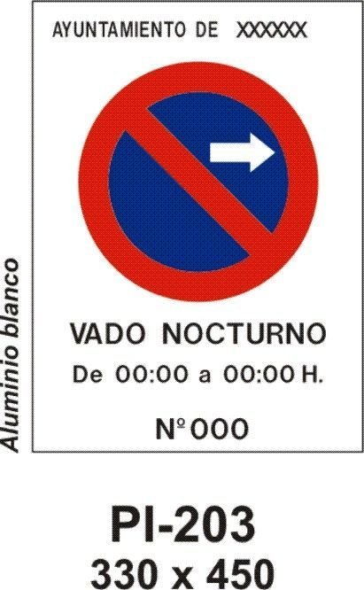 Placas para vado nocturno