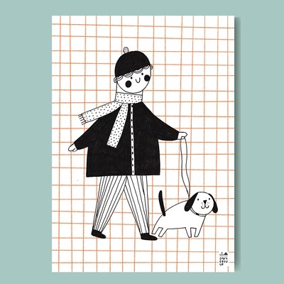 WALK WITH THE DOG A3 print