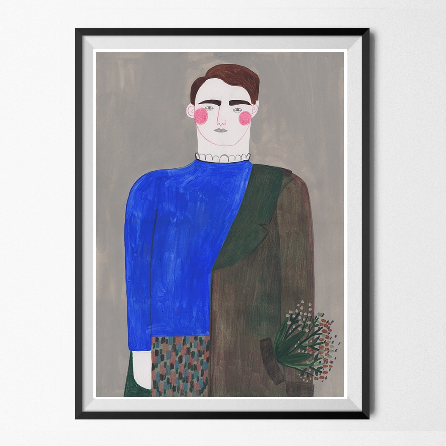 HM X ERDEM BLUE BOY original painting A3