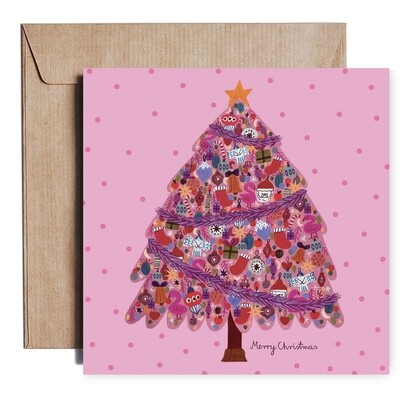 PINK CHRISTMAS TREE card