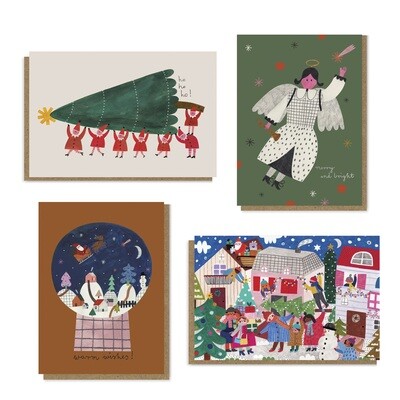 CHRISTMAS MINIPRINTS / CARDS A5 PACK OF 4