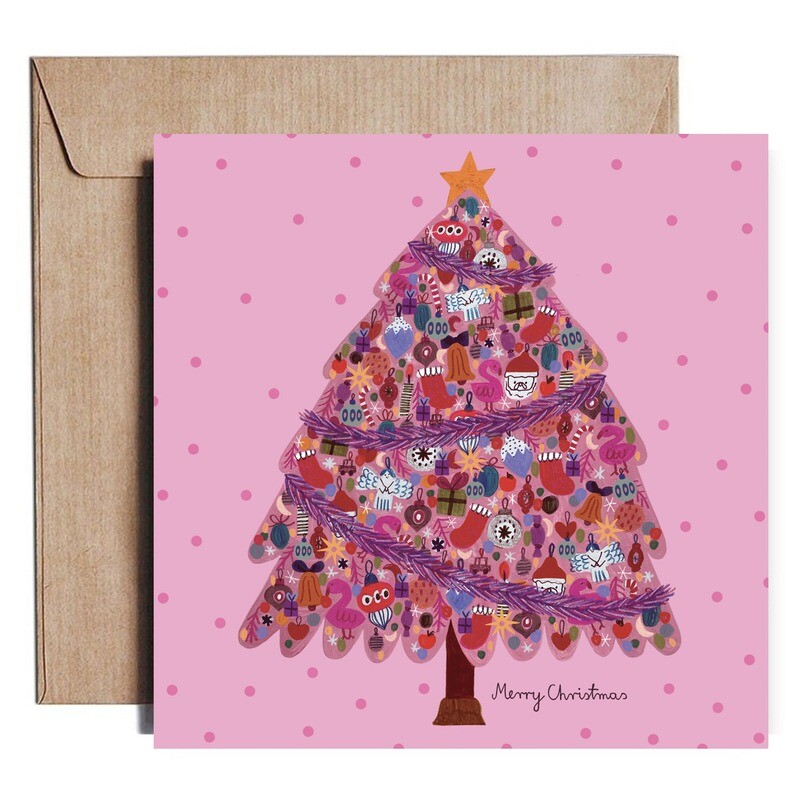 PINK CHRISTMAS TREE card