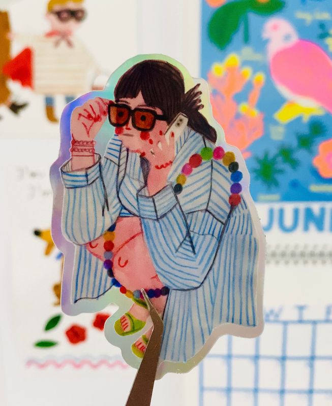 FASHION GIRL holo sticker