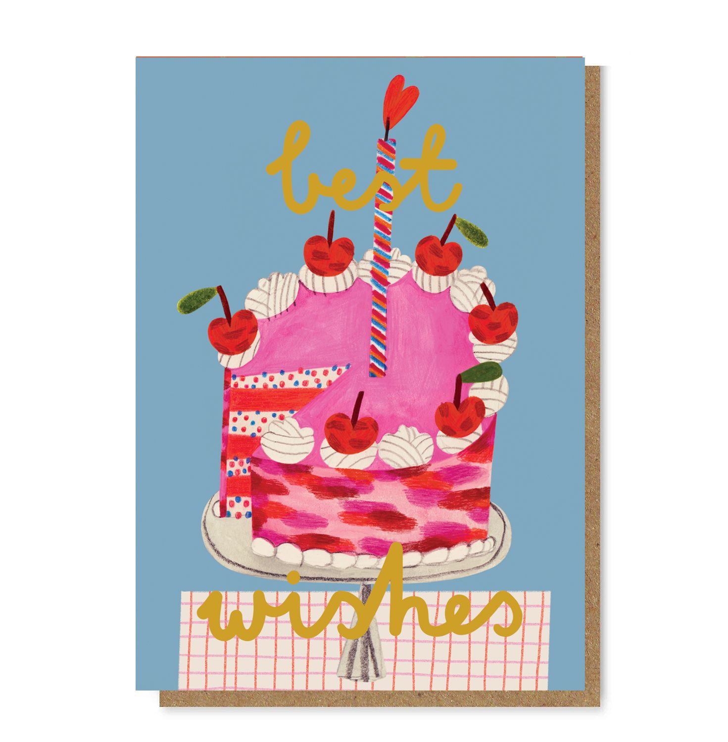 BEST WISHES CAKE gold foil card