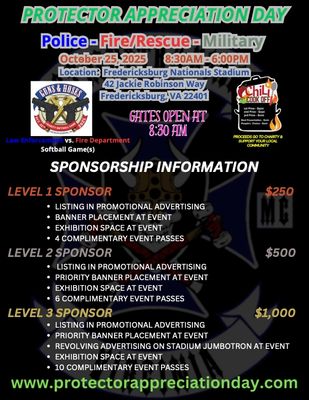Sponsorship: Protector Appreciation Day - Chili Cookoff &amp; Charity Softball Game