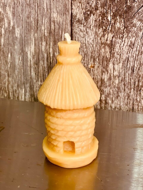 Old Style Bee Skep beeswax candle