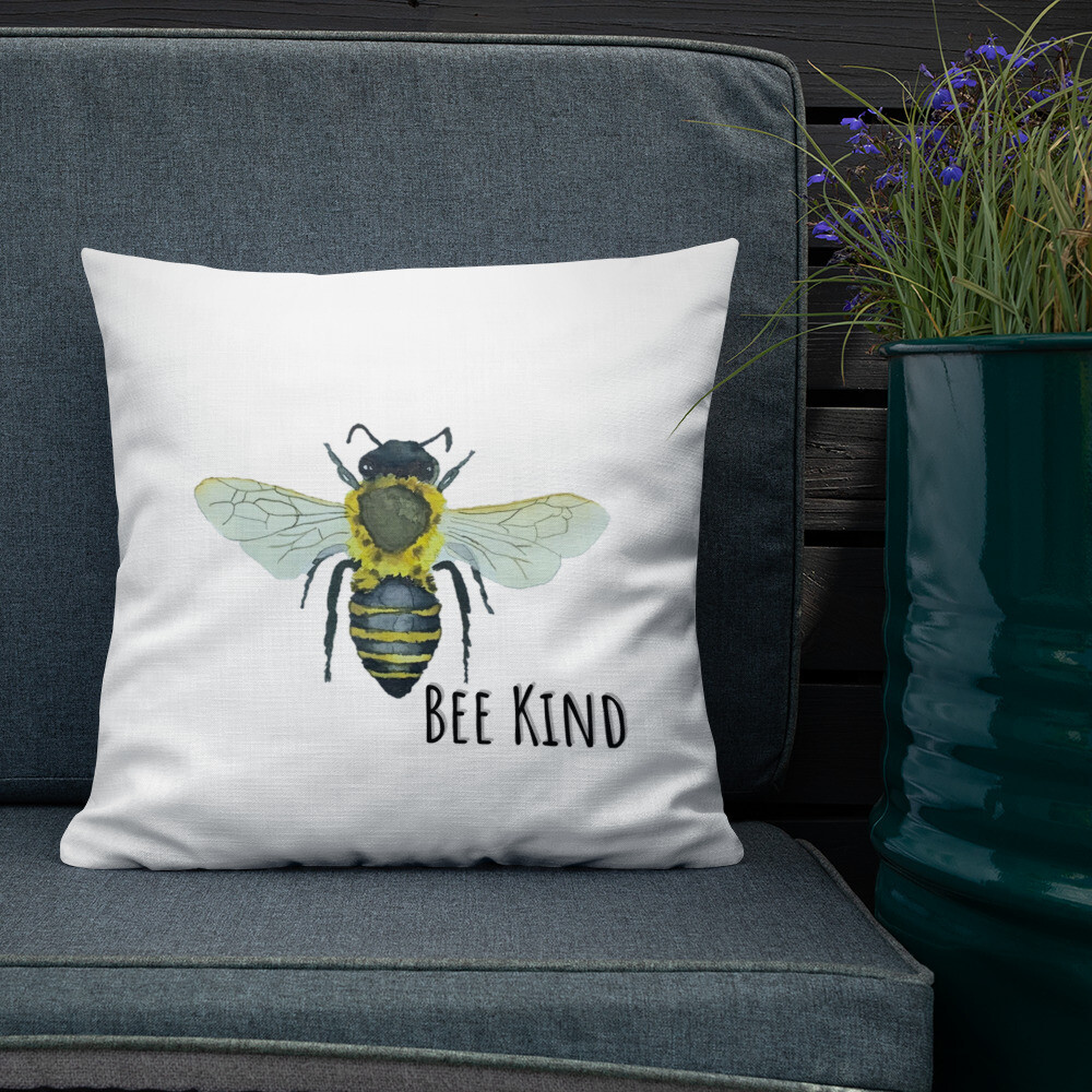 "Bee Kind" Bohemia Bee watercolor collection Premium Pillow