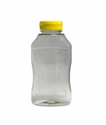 Hourglass Embossed Plastic Jar with Lid, 1-Pound (24qty)
