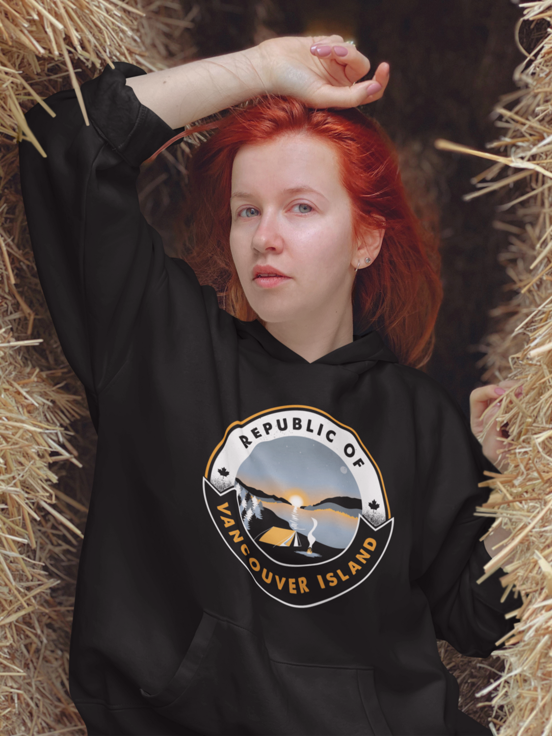 Republic of VI Camping Sunset Hoodie - Black, SIZE: S, Colour: BLACK