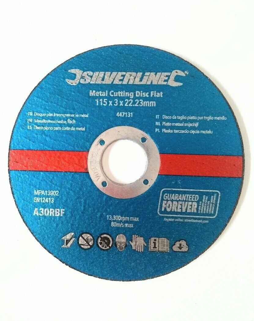 Metal cutting disc for angle grinder