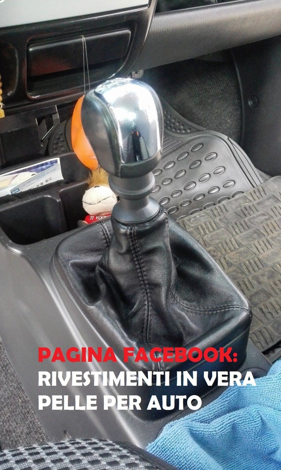 Cuffia leva cambio manuale OPEL AGILA A dal 2000 al 2007 in vera pelle NERA