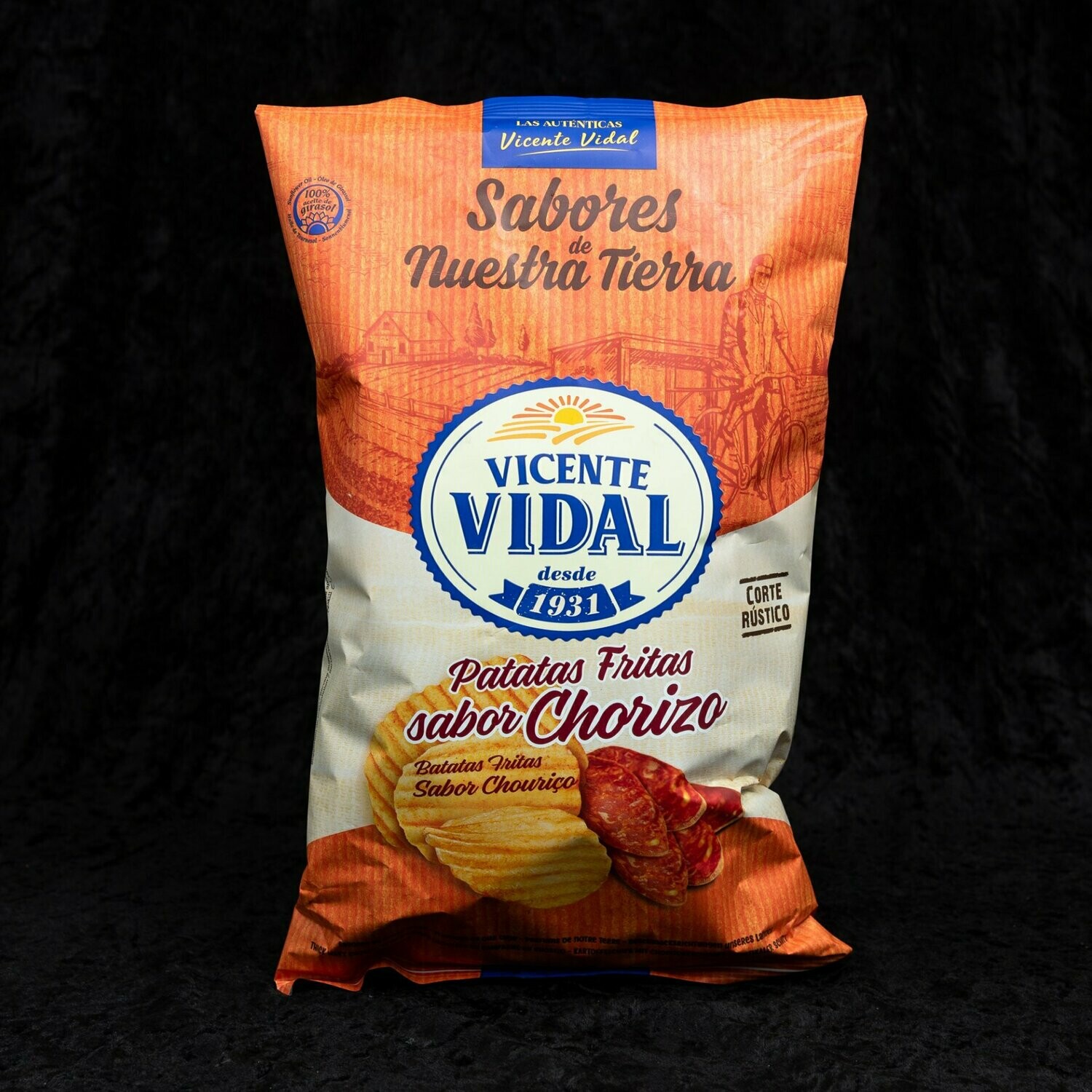 Chorizo Flavoured Crisps , Vicente Vidal (135g)