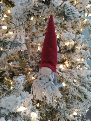 Gnome Ornament with Macrame Beard