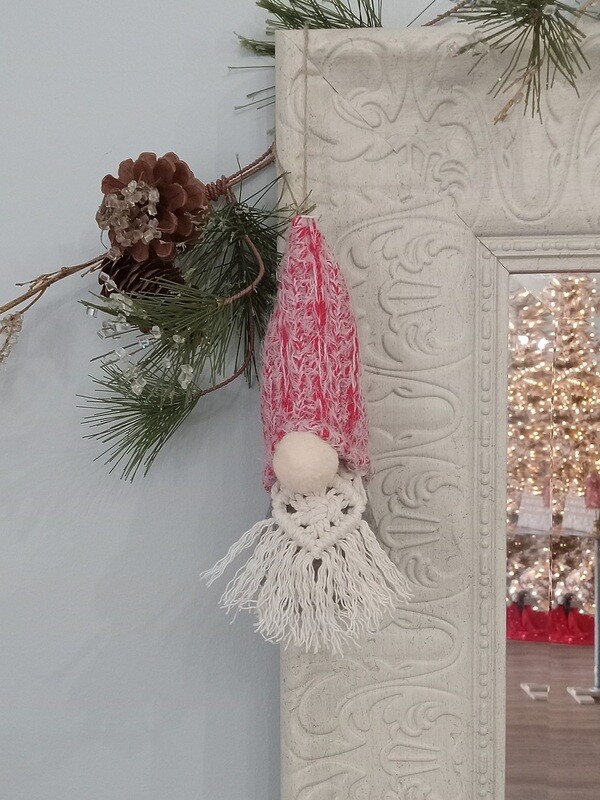 Gnome Ornament with Macrame Beard