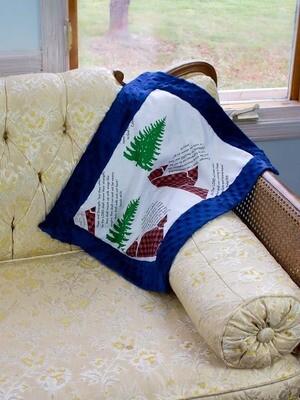 Quilted Blessings Blanket Small- Plaid Mountain, Navy Backing