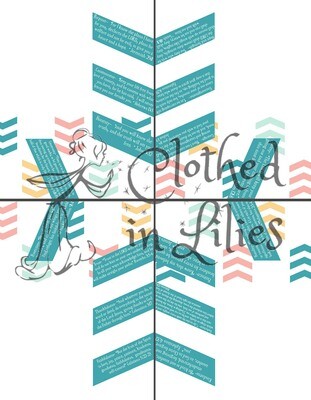 Quilted Blessings Blanket Small- Chevron, Navy Backing