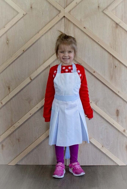 Apron with Black Seersucker Godets - Child