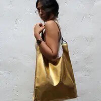 Gold Metallic Hobo Bag