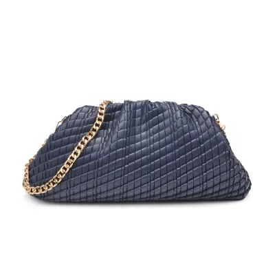 Navy Blue Textured Clutch