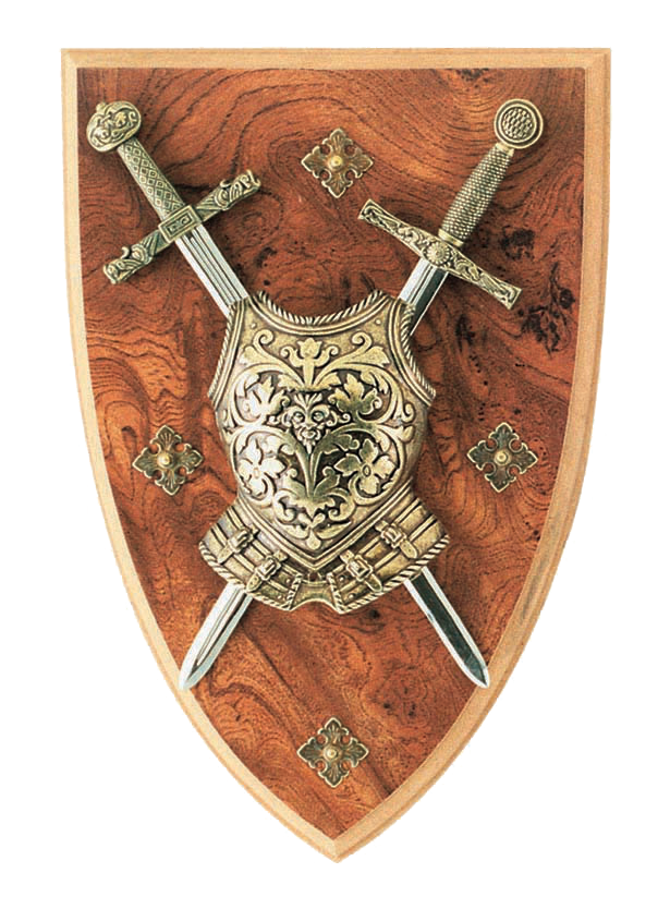 D7/508 Панно: мини-меч Эскалибр, мини-меч Карла Великого, кираса
