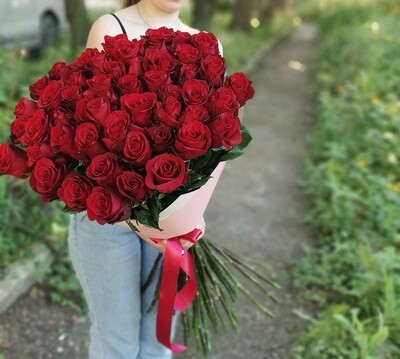 51 Красная роза 80 см