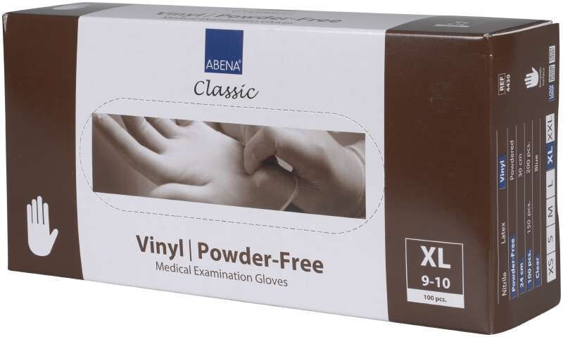 Handskar vinyl puderfria XL transp 100st/fp
