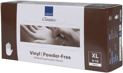 Handskar vinyl puderfria XL transp 100st/fp