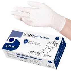 Handskar nitril puderfria VIT L  AQL1,5 150st/fp